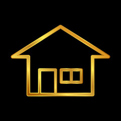 gold house vector logo template