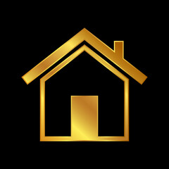 gold house vector logo template