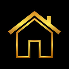 gold house vector logo template