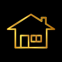 gold house vector logo template