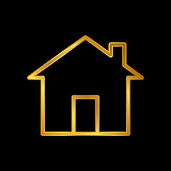 gold house vector logo template