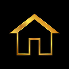 gold house vector logo template