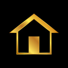 gold house vector logo template