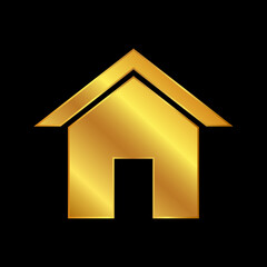 gold house vector logo template