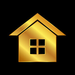 gold house vector logo template