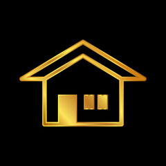 gold house vector logo template