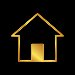 gold house vector logo template
