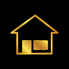 gold house vector logo template