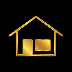 gold house vector logo template