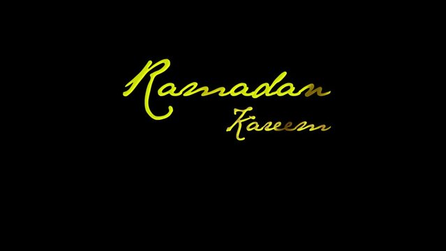 Ramadan Kareem Handwritten animated text. Suitable for ramadan celebration or greeting card, Animated text can be used for Islamic videos in welcoming the holy month of Ramadan