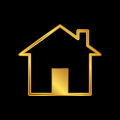 gold house vector logo template