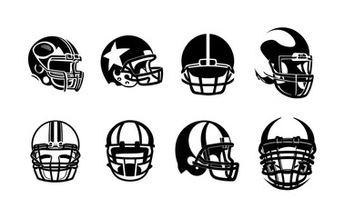 Football Helmet Transparent Vector Set