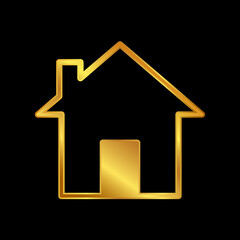gold house vector logo template