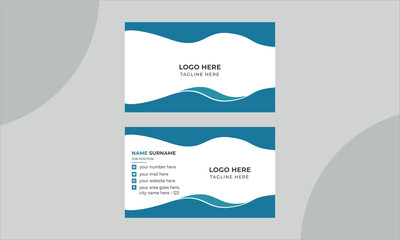 New modern Professional Creative Blue Business  Card design.