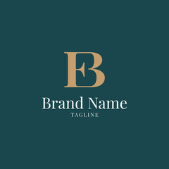 modern EB elegance luxury logo green and gold