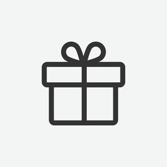 Gift box vector icon. Black gift box icon. Present, gift linear icon, vector illustration. 