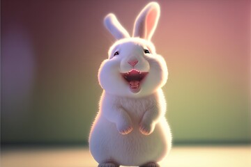 Happy bunny rabbits celebrated. Generative AI