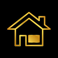 gold house vector logo template
