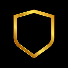 gold shield vector logo template