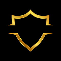 gold shield vector logo template