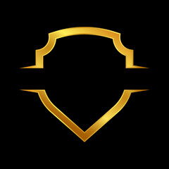 gold shield vector logo template