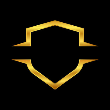 gold shield vector logo template