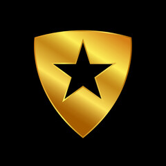gold shield vector logo template