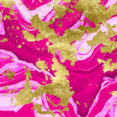 Pink Agate with Gold Foil