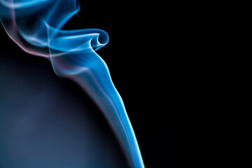 Moody blue graphic resource shot of smoke tendrils - obrazy, fototapety, plakaty