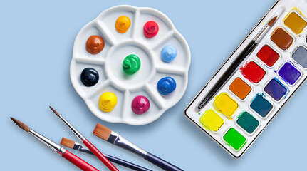 Acryl und Aquarellfarben 