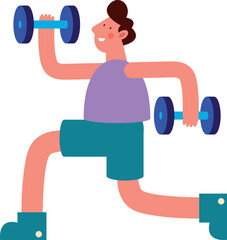 young man lifting dumbbells