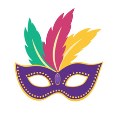 Mardi Gras carnival mask illustration.