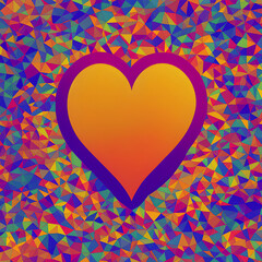 a vibrant geometric Valentine's day heart & Love & romance