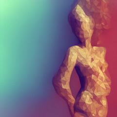 Geometric Woman with copy space