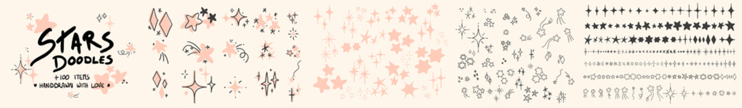 Stars Doodles - Hand drawn icon set