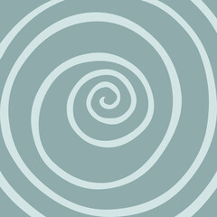 Abstract illustration of hand drawn blue rounded geometric spiral shape  on blue background