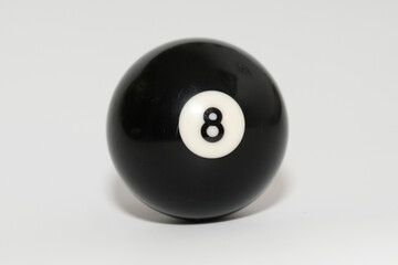 black billard 8 ball isolated on white background