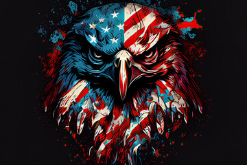 The logo Independence eagle Day July 4th for tattoo