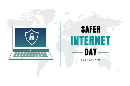 Safer Internet Day February 08. Data Privacy. Cyber Security Awareness. Internet security. Data protection. National computer security day. Firewall security. Technological background.