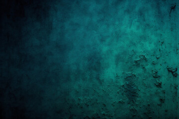 Fototapeta premium Dark blue green wall textured background, damaged wall textured background
