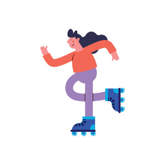 woman practicing skate