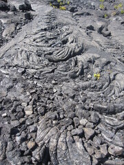 Volcano lava fields in Hawaii