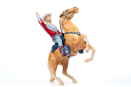 Vintage Toy Cowboy with Horse