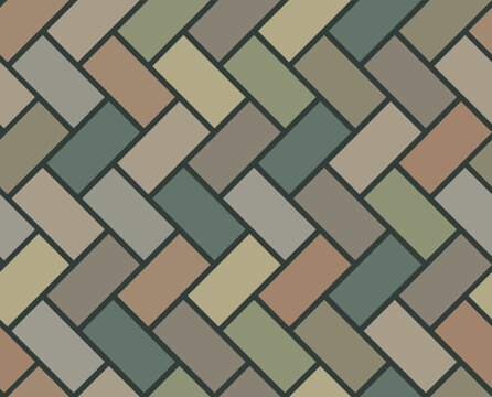 Seamless floor pattern. Color wooden herringbone tiles