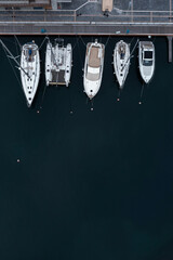 Aerial view to a yachts in the port © niki spasov