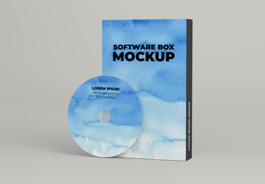 Software Product Stand Box Mockup