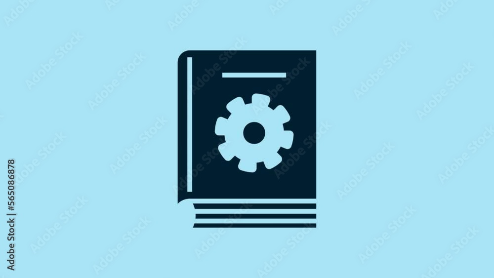 Poster blue user manual icon isolated on blue background. user guide book. instruction sign. read before us