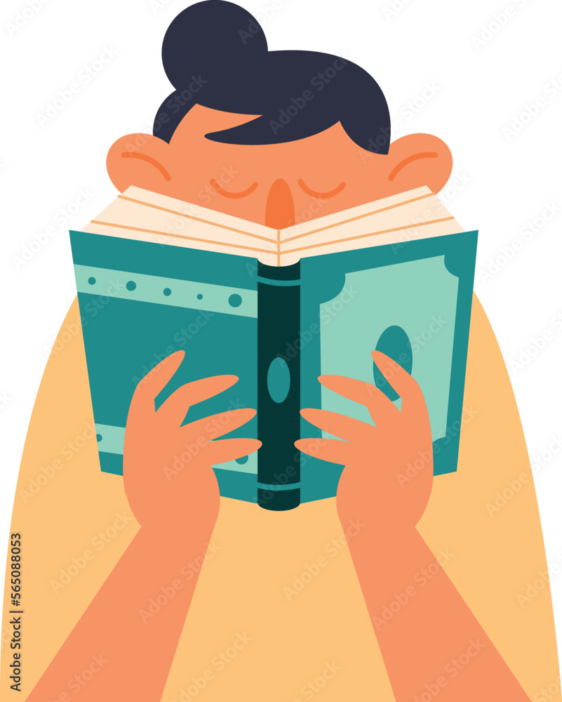 Poster man reading text book