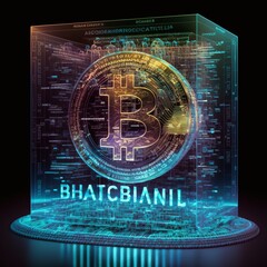 bitcoin, crypto, money, curency, technology, design, computer, digital, data, math, space, concept, science, futuristic, number, cyberspace, light, fractal, texture, internet, pattern, Generative, Ai