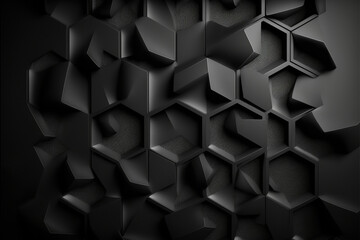 Black abstract wallpaper. 3d background. Generative ai